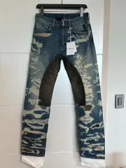 美品✨ジバンシィ ダメージデニム レザーパネル デストロイ加工 ヴィンテージ風 美品✨ジバンシィ ダメージデニム レザーパネルパンツ ダスト