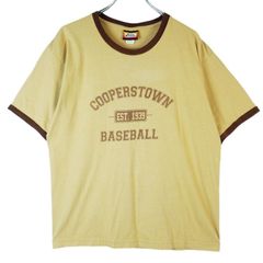 美品 チャンピオン ビンテージ半袖リンガーTシャツ USA製 イエロー XL 