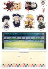 【中古】アクリルスタンド・アクリルパネル [単品] 竈門炭治郎＆竈門禰豆子＆我妻善逸＆嘴平伊之助＆栗花落カナヲ＆煉獄杏寿郎 ジオラマアクリルスタンド 「築地銀だこ×鬼滅の刃 鬼滅袋」 同梱品