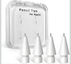 ★Fierymoto 金属製 4個入り アップルペンシル 交換用ペン先 Apple Pencil 第1/2世代/USB-C/Pro用 アップルペンシル ペン先 ipad pencil ペン先 ipad pro pencil交換用 予備4個セット (ホワイト)