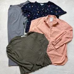 【4点まとめ売り】niko and … ニコアンド サイズ③ レディース Mサイズ ストレートパンツ ボタンシャツ メロウリブ カットソー 花柄 ブラウス カジュアル ガーリー