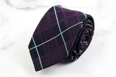 パーフェクトスーツファクトリー ブランド ネクタイ チェック柄 格子柄 シルク PO  メンズ ネイビー P.S.FA 【中古】