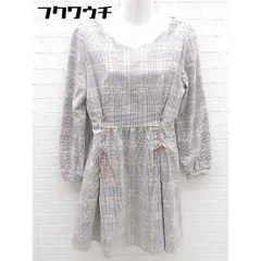 ◇ MAJESTIC LEGON マジェスティックレゴン チェック 長袖 膝下丈 ワンピース サイズM ブルー系 ピンク系 レディース 【中古】 【1002802436574】