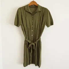 #snc マドモアゼルノンノン MademoiselleNONNON チュニック 38 カーキ 半袖 リボンベルト付き レディース [850631]