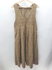 ◇ KBF ケービーエフ 裏地あり サイドファスナー チェック柄 ロング丈 ワンピース サイズOne ブラウン系 レディース E  【1405140028973】