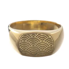 純金【ブリティッシュ9K】シグネットリング 7~8号 1951年 ゴールド 07 ファッション 純金【ブリティッシュ9K】シグネットリング 7~8