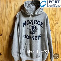【古着】PORT and COMPANY(ポートアンドカンパニー)パーカー L〜XL グレー US古着 アメカジ プルオーバー