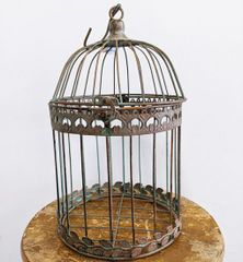 アイアン　バード（大）プラントホルダー　おしゃれ　置物　鳥籠　ガーデニング　雑貨