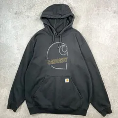 Carhartt カーハート スウェットパーカー  LOOSE FIT センターロゴプリント メンズL 
