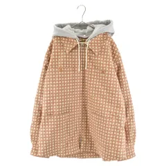 GUCCI (グッチ) 22AW Hooded Square Gcotton jacket Gロゴ総柄ジップアップロングジャケット 694144 ブラウンのサムネイル