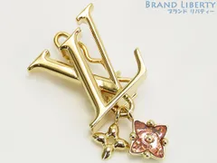 【新古品】ルイヴィトン　LOUIS VUITTON　バレッタ ルルグラム PM　LV モノグラム フラワー ストラス　ヘアーアクセサリー　ヘアクリップ　髪留め　ゴールド　M02089