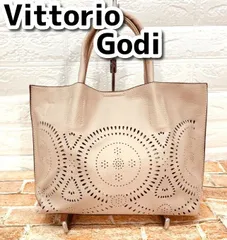 ヴィットリオ・ゴーディ Vittorio Godi ピンクベージュ系 トート＆ポーチ USED現状品 YMT10-023-07/80