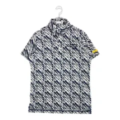 中古 メンズ ルコックスポルティフ le coq sportif 半袖ポロシャツ L 白×紺 ダイアゴナル小柄