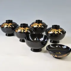 ちゃいにぃ　BJ006　３客　BJ0042　３客　　蒔絵　吸物椀 ちゃいにぃ様専用 BJ006 3客 BJ0042 3客 蒔絵 吸物椀