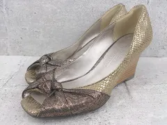 ◇ DIANA ダイアナ オープントゥ リボン パンプス 23ｃｍ ブラウン系 レディース  【1002800872169】