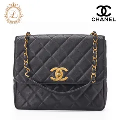 CHANEL シャネル ショルダーバッグ トートバッグ マトラッセ  キャビアスキン デカココ チェーンショルダー 黒 ゴールド金具　レディースバッグ　ブランド【中古】【送料無料】