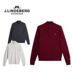Jリンドバーグ J.LINDEBERG メンズ キアン ジップセーター Kian Zipped Sweater GMKW11148 071-12911 ニット ハイゲージ プルオーバー メリノウール 防臭のサムネイル
