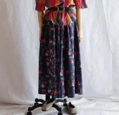 古着 ヴィンテージ 花柄 ギャザースカート ビンテージ フラワープリントスカート