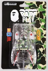 アベイシングエイプ A BATHING APE BE@RBRICK 100% BAPE(R) CAMO SHARK GREEN ベアブリック ベイプ カモ シャーク グリーン 2015 SHARK HOODIE 10TH ANNIV. 【中古】▲240726のサムネイル