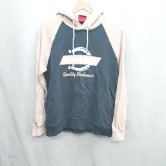 ◇ ⊇ Dickies ディッキーズ ロゴプリント バイカラー 長袖 パーカー サイズL ピンク ネイビー レディース E  【1410100026166】のサムネイル
