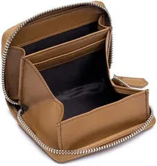 InZaccaZ ミニ財布 コインケース カードケース BOX型 小銭入れ 本革 コンパクト設計 スキミング防止機能付き メンズ レディース RFID対策 大容量(ブラウン)