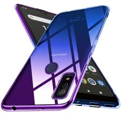 【迅速発送】arrows We F-51B ケース クリア FCG01 スマホケース 薄型 TPU 耐衝撃 グラデーション色 ケース 指紋防止 ストラップホール付き 擦り傷防止 軽量 人気 スマホケース カメラ保護 スマホケース F-51B 専用 パープルブル