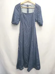 ◇ ⊂ ZARA ザラ スクエアネック 半袖 ロング丈 デニム ワンピース サイズEUR S USA S MEX 26 ネイビー レディース E  【1507100002730】