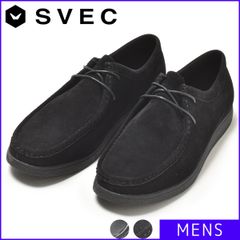【新品・未使用】 SVEC シュベック メンズ 男性 紳士 モカシン カジュアルシューズ スニーカー 皮靴 モカシンシューズ おしゃれ 短靴 短ぐつ 軽い 軽量 紐靴 ビジネスシューズ 大人 靴 シューズ 即購入可 ブラックスエード 黒 SPT325-2-CP