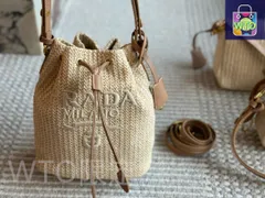 美品 PRADA プラダ 編みバッグ ショルダーバッグ