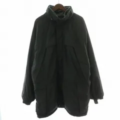 エディーバウアー EDDIE BAUER ロングコート アウター スタンドカラー ナイロン ジップアップ ロゴ XL 黒 ブラック 緑 グリーン /BB