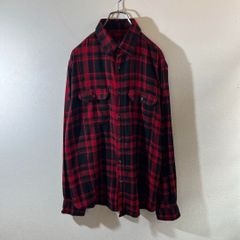 GEORGE 赤黒チェックフランネルシャツ M
