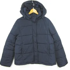 ジーユー GU 中綿 ジャケット フード付き M ネイビー kz9392