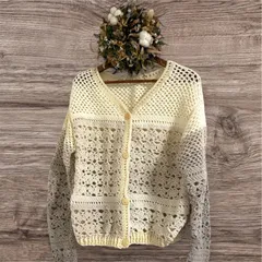 カーディガン　レディースウェア　ニット　手編み　セーター