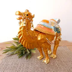 うま工芸品 銅金メッキラクダ工芸品 置物 美しい金属工芸品