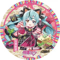 【中古】バッジ・ビンズ 初音ミク(黒猫) 招福大缶バッジスタンド Art by らっす 「VOCALOID 初音ミク×招き猫」