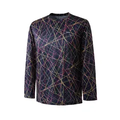 【新品】【Mサイズのみ】prince(プリンス) メンズ ユニセックス ロングスリーブシャツ 吸汗速乾 長袖 テニス ラケットスポーツ バドミントン パドルテニス　ネイビーMF3022-127-M