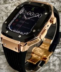 緑林シリーズ 40mm 薔薇金黒 apple watch メタル ラバーバンド