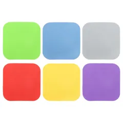 uxcell 6個セットのゴム製ジャーオープナークリップ パッド マルチ機能の断熱防滑クリップ パッド ジャーの簡単な開封のためのキッチンツール（マルチカラー 四角形）