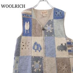 【90s】WOOLRICH ウールリッチ ニットベスト ジップ 古着