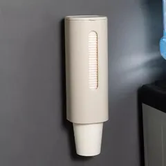 カップディスペンサー 本体 40個収納 ウォーターサーバー設置可能 紙コップ ロングホルダー  衛生的 フタ付 家庭用 コップスタンド 2色 xzdslyy