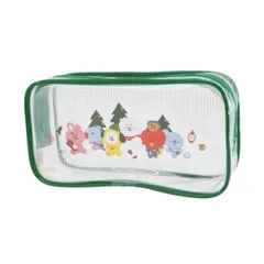 BT21 ペンケース クリア ペンポーチ THE GREEN PLANET LINE FRIENDS エンスカイ 筆箱 新入学 新学期準備文具クリスマ