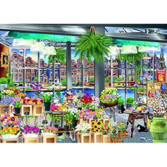 1000ピース ジグソーパズル アムステルダムの花市場 ラベンスバーガー 17276 4