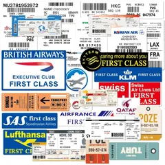 Chaojibao 30枚 航空チケットステッカーセット 航空会社 PVC 防水デカール ダイアリー 可愛い おしゃれ DIYステッカー、スーツケースステッカー スノーボード、スーツケース、ギター、車 バイク 、ヘルメット、パソコン 携帯ノート ステッカー (