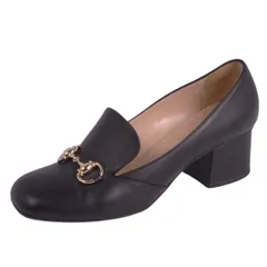 美品 グッチ GUCCI パンプス ホースビット レザー ヒール シューズ 靴 