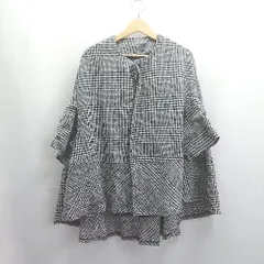 ◇ ⊇ ABITOKYO アビトーキョー 千鳥柄 長袖 コート サイズL ブラック ホワイト レディース E  【1504240012810】