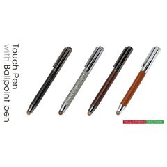 【訳アリ B級品 特別価格】カーボンファイバーと天然木を使ったボールペンになるタッチペン