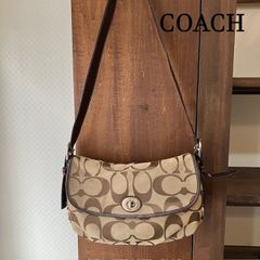 コーチ　COACH　シグネチャー　キャンバスレザーショルダーバック　ブラウン　F15171