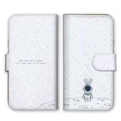 Galaxy S21 5G SC-51B SCG09 ケース 手帳型 ギャラクシーS21 スマホケース 携帯ケース 韓国 宇宙飛行士 宇宙 かわいい うさぎ 猫 動物 月 ネイビー 白 ネイビー ホワイト カラー08