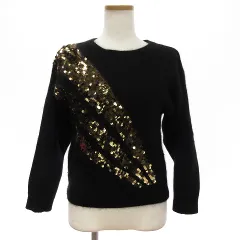 マークバイマークジェイコブス MARC by MARC JACOBS ニット セーター 長袖 アンゴラ混 スパンコール M1112725 総柄 黒 ブラック Mのサムネイル