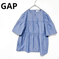 XS 超美品 GAP  ギャップ XSサイズ カットソー デニム風甘すぎない着こなしやすいチュニックです。 カジュアル 半袖 春夏T141_ Ky136
